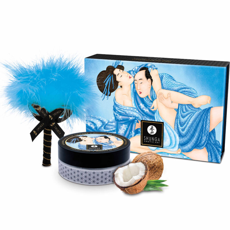 SHUNGA - KIT POLVOS DE MASAJE COMESTIBLE COCO SHUNGA BODY POWER