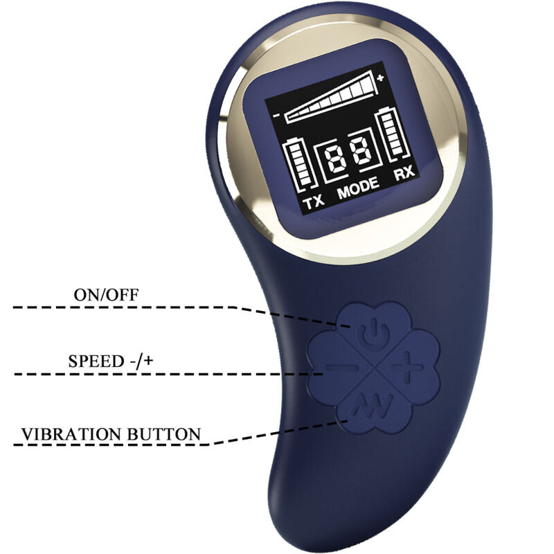 PRETTY LOVE - MINA HUEVO VIBRADOR CONTROL REMOTO AZUL PRETTY LOVE LED