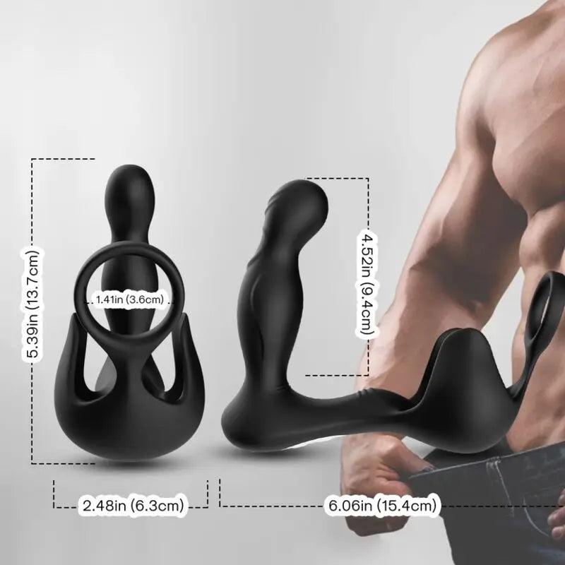 ARMONY - SURROUND VIBRADOR ANAL & ESTIMULADOR TESTICULOS & ANILLO CONTROL REMOTO NEGRO ARMONY FOR HIM