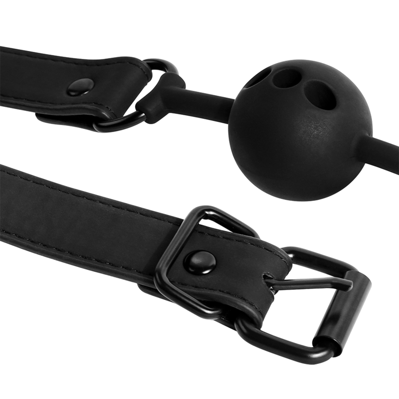 FETISH SUBMISSIVE BONDAGE - MORDAZA DE BOLA DE SILICONA TRANSPIRABLE FETISH SUBMISSIVE BONDAGE