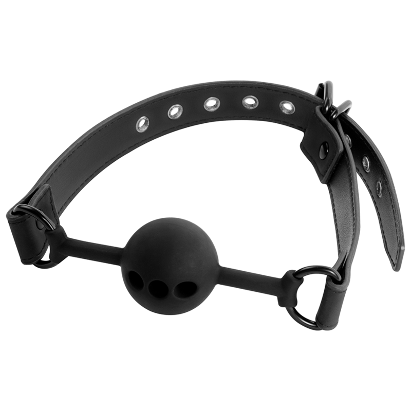 FETISH SUBMISSIVE BONDAGE - MORDAZA DE BOLA DE SILICONA TRANSPIRABLE FETISH SUBMISSIVE BONDAGE