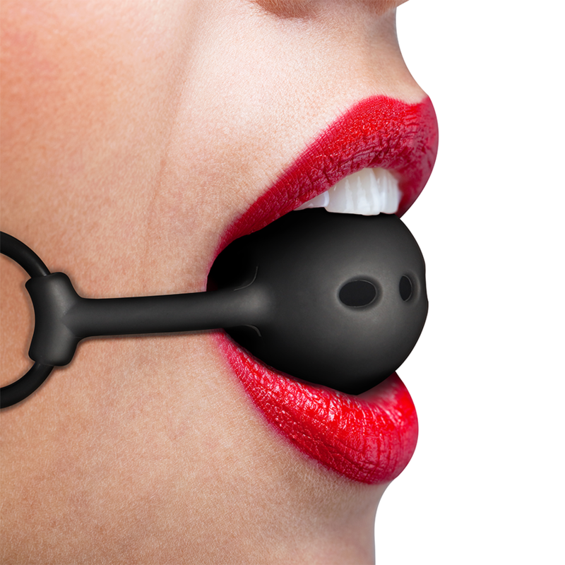 FETISH SUBMISSIVE BONDAGE - MORDAZA DE BOLA DE SILICONA TRANSPIRABLE FETISH SUBMISSIVE BONDAGE