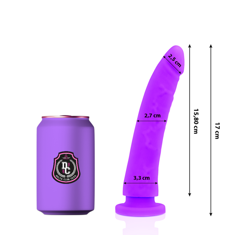 DELTA CLUB - DILDO REALISTA LILA SILICONA MEDICA 17 CM -O- 3 CM DELTACLUB