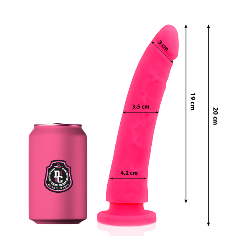 DELTA CLUB - DILDO REALISTA ROSA SILICONA MEDICA 20 CM -O- 4 CM DELTACLUB