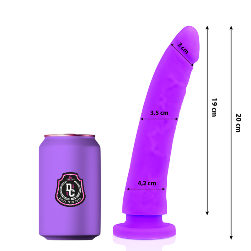 DELTA CLUB - DILDO REALISTA LILA SILICONA MEDICA 20 CM -O- 4 CM DELTACLUB
