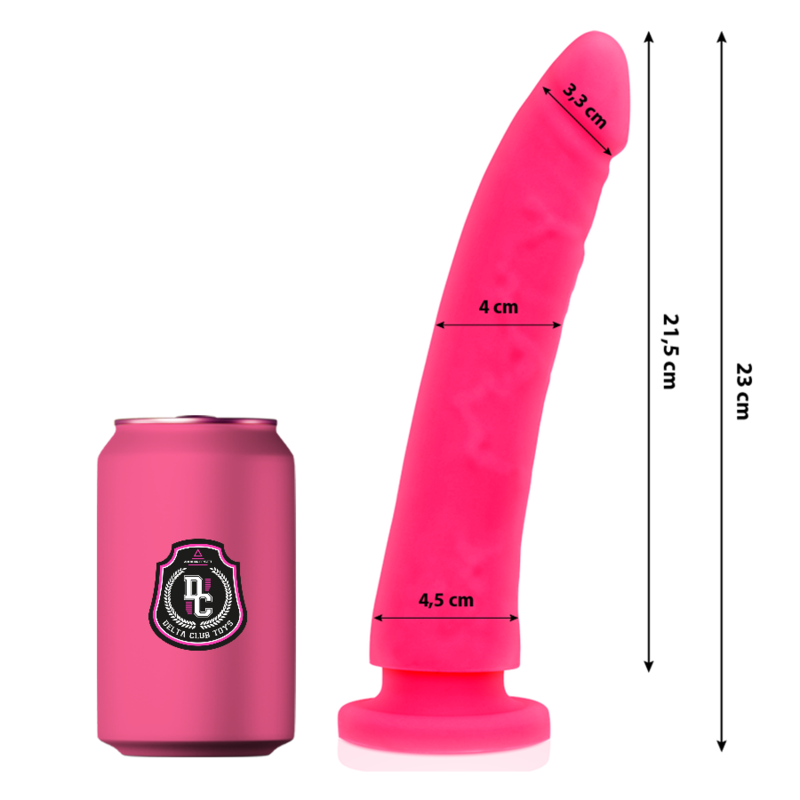 DELTA CLUB - DILDO REALISTA ROSA SILICONA MEDICA 23 CM -O- 4.5 CM DELTACLUB
