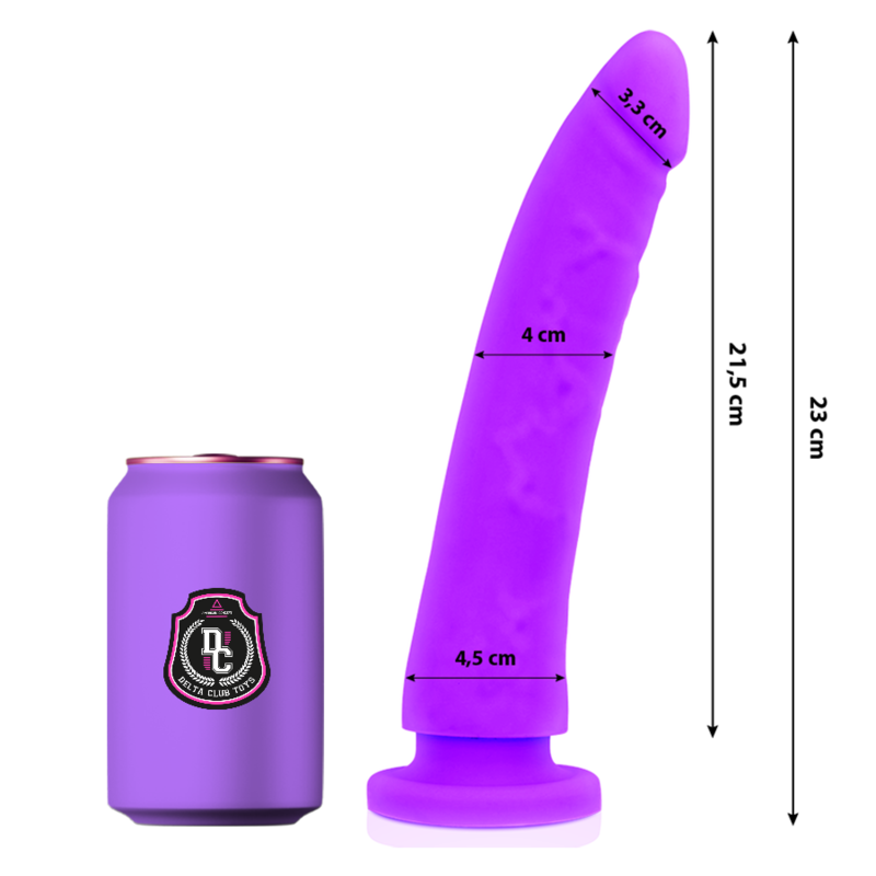 DELTA CLUB - DILDO REALISTA LILA SILICONA MEDICA 23 CM -O- 4.5 CM DELTACLUB