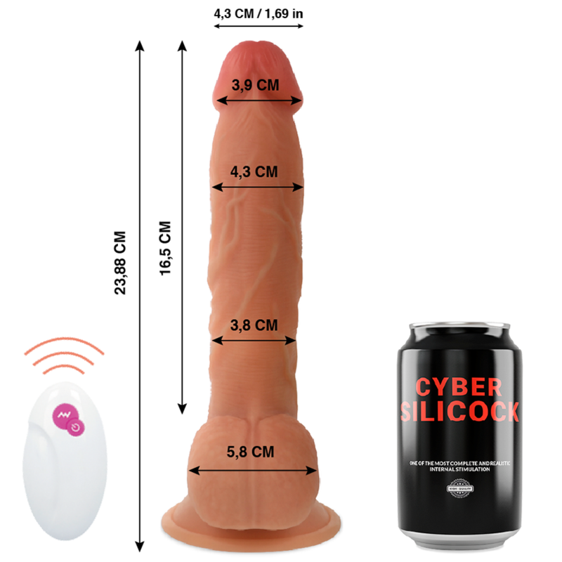 CYBER SILICOCK - REALISTICO CONTROL REMOTO MASTER BEN 23.88 CM -O- 4.3 CM CYBER SILICOCK