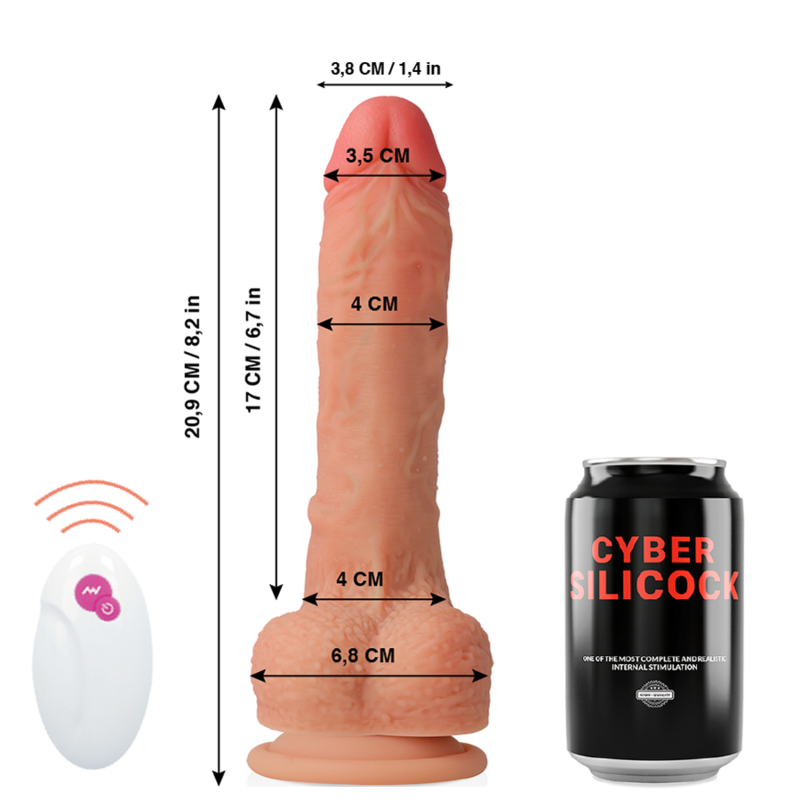 CYBER SILICOCK - REALISTICO CONTROL REMOTO MASTER HUCK 20.9 CM -O- 4 CM CYBER SILICOCK