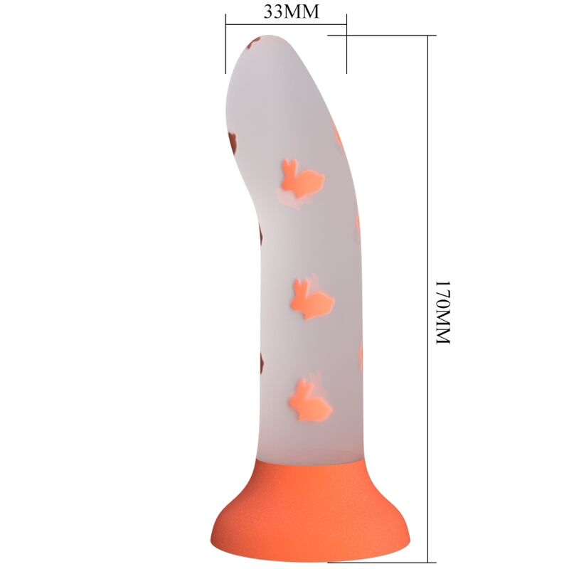 PRETTY LOVE - MAGICAL NIGHTFALL DILDO SIN VIBRACIÓN LUMINOSO NARANJA PRETTY LOVE FLIRTATION