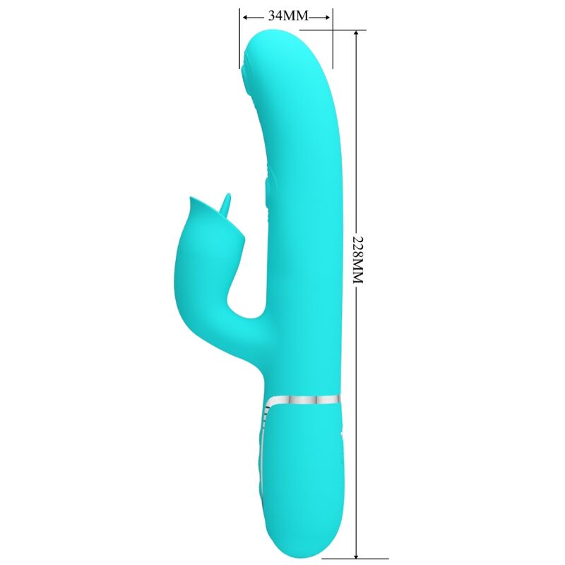 PRETTY LOVE - VIBRADOR RABBIT CON LICKING VERDE AGUA PRETTY LOVE FLIRTATION