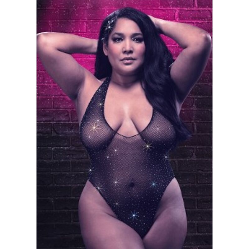 CALEXOTICS - RADIANCE BODY CON ESCOTE EN V PROFUNDO PEDRERÍA TALLA GRANDE CALEXOTICS