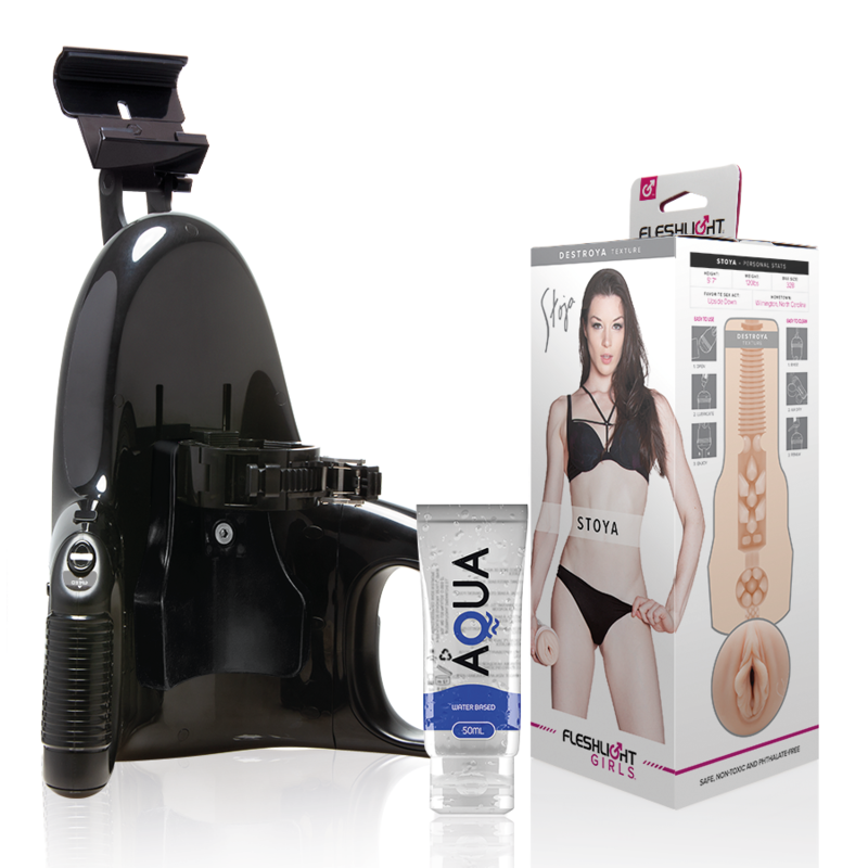 FLESHLIGHT - VAGINA STOYA DESTROYA + UNIVERSAL LAUNCH + LUBRICANTE AQUA QUALITY 50 ML FLESHLIGHT GIRLS