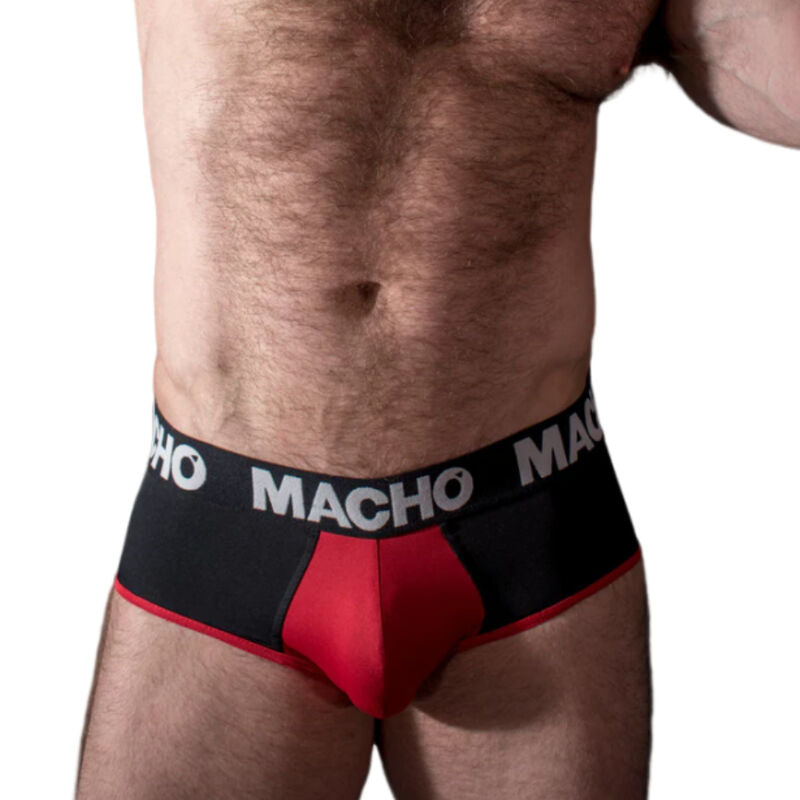 MACHO - MS26N SLIP NEGRO/ROJO S MACHO UNDERWEAR