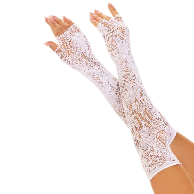 LEG AVENUE - GUANTES SIN DEDOS RED FLORAL BLANCO LEG AVENUE HOSIERY