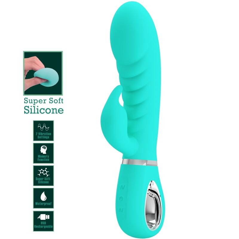PRETTY LOVE - PRESCOTT VIBRADOR PUNTO G MULTIFUNCIÓN VERDE AGUA PRETTY LOVE FLIRTATION