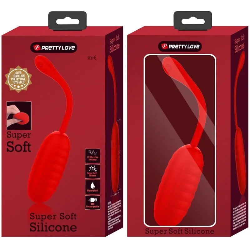 PRETTY LOVE - KIRK HUEVO VIBRADOR RECARGABLE ROJO PRETTY LOVE SMART