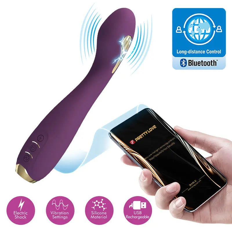 PRETTY LOVE - HECTOR VIBRADOR ELECTROSHOCK POR CONTROL POR APP LILA PRETTY LOVE HIGH GRADE