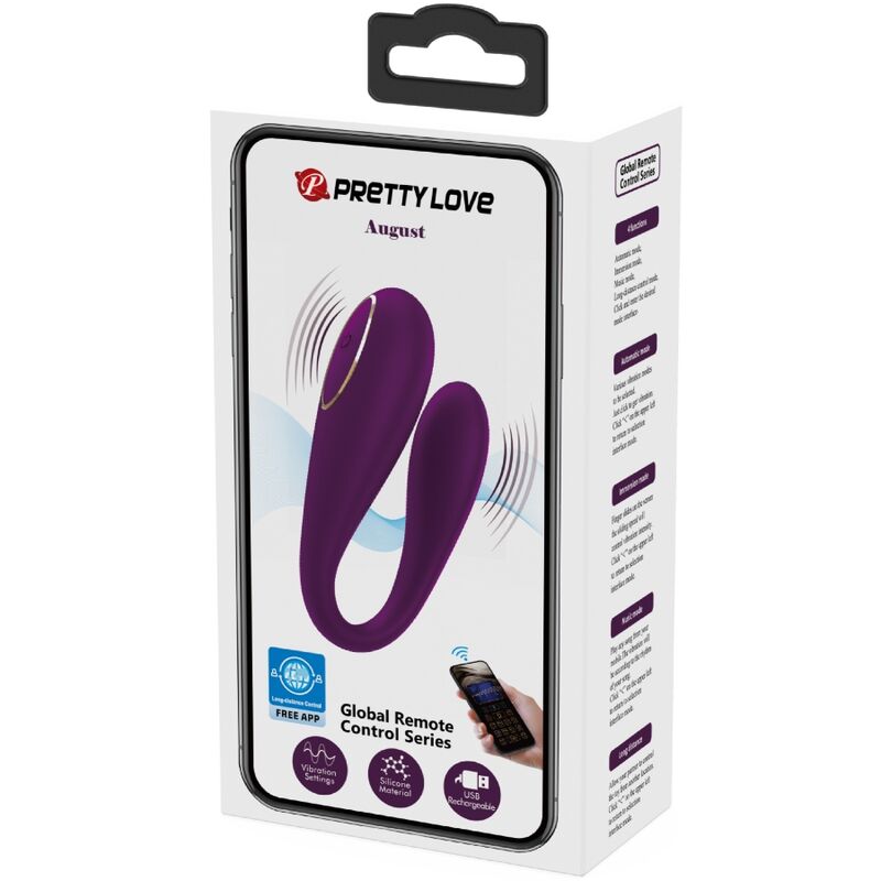 PRETTY LOVE - AUGUST VIBRADOR DOBLE PLACER APP REMOTE PRETTY LOVE C-TYPE
