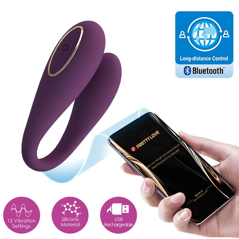 PRETTY LOVE - AUGUST VIBRADOR DOBLE PLACER APP REMOTE PRETTY LOVE C-TYPE