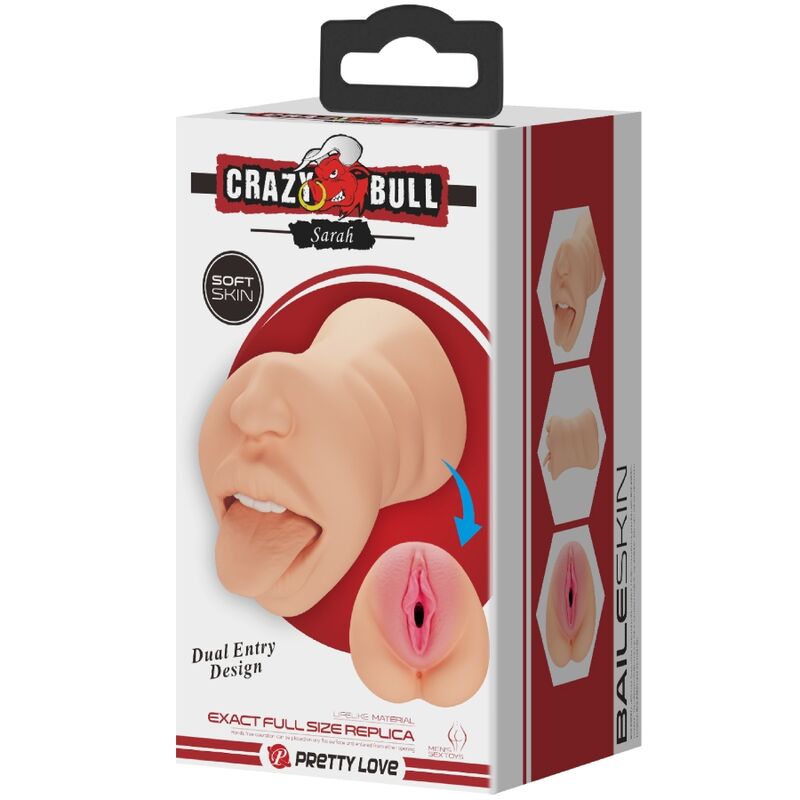 CRAZY BULL - SARAH MASTUBADOR EN FORMA DE VAGINA DOBLE ENTRADA CRAZY BULL