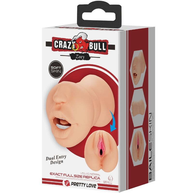 CRAZY BULL - ZOEY MASTUBADOR EN FORMA DE VAGINA DOBLE ENTRADA CRAZY BULL