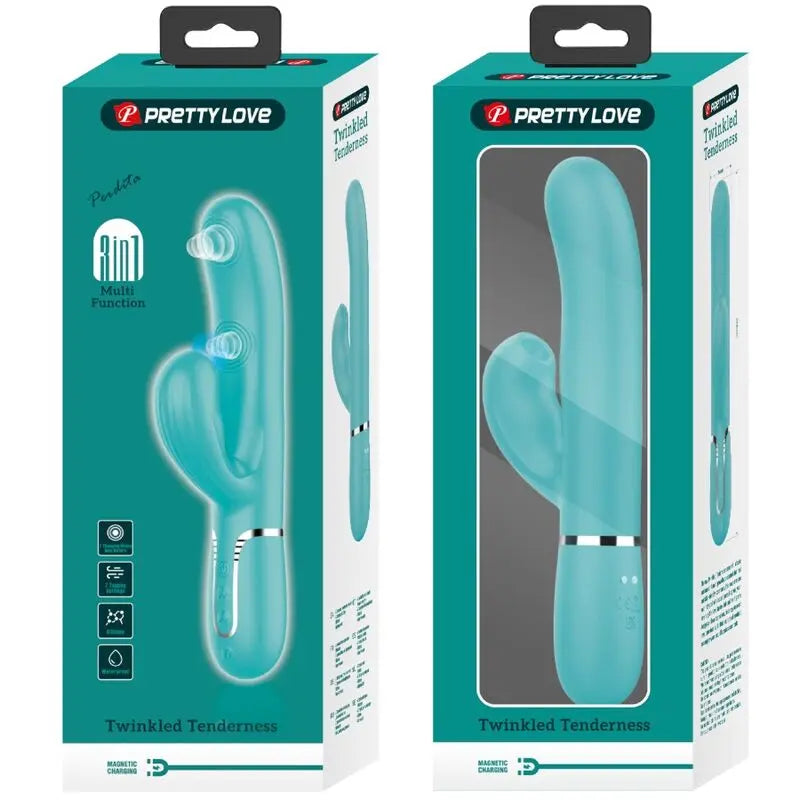 PRETTY LOVE - PERLITA VIBRADOR PUNTO G 3 EN 1 MULTIFUNCIÓN VERDE AGUA PRETTY LOVE FLIRTATION