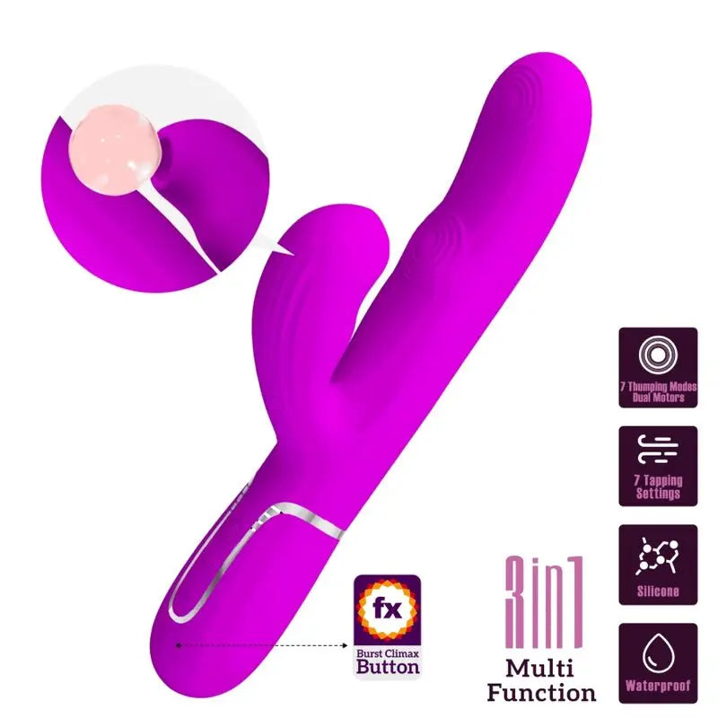PRETTY LOVE - PERLITA VIBRADOR PUNTO G 3 EN 1 MULTIFUNCIÓN VIOETA PRETTY LOVE FLIRTATION