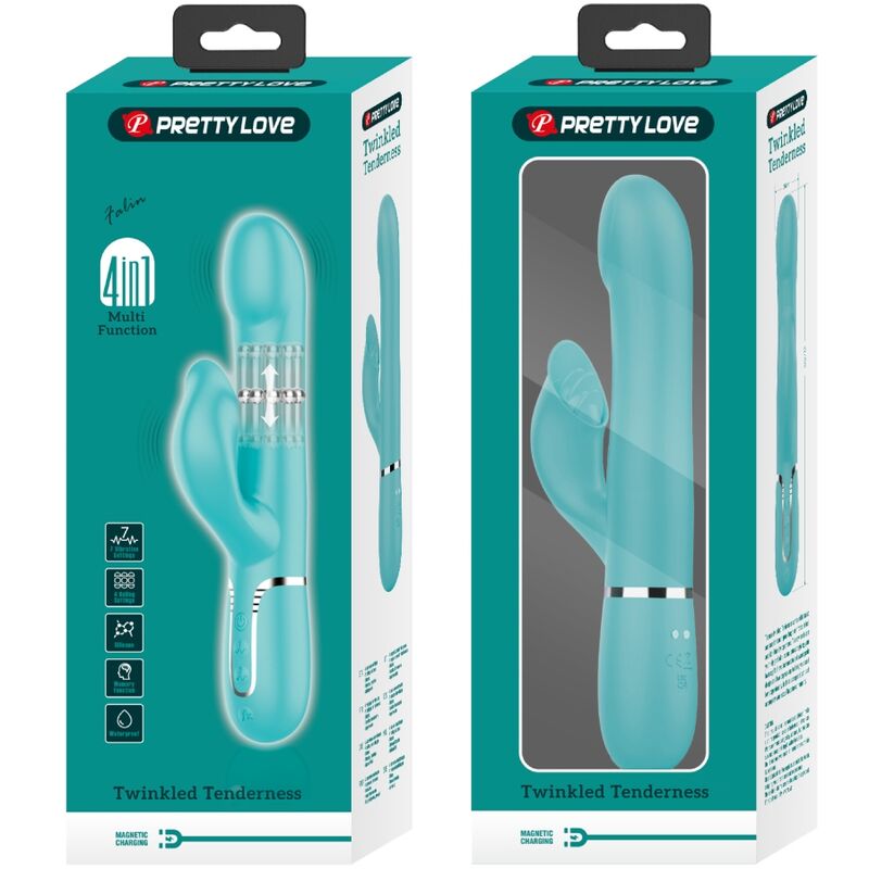 PRETTY LOVE - VIBRADOR RABBIT PERLAS VERDE AGUA PRETTY LOVE FLIRTATION