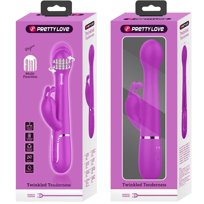 PRETTY LOVE - DEJON VIBRADOR RABBIT 3 EN 1 MULTIFUNCIÓN VIOLETA PRETTY LOVE FLIRTATION