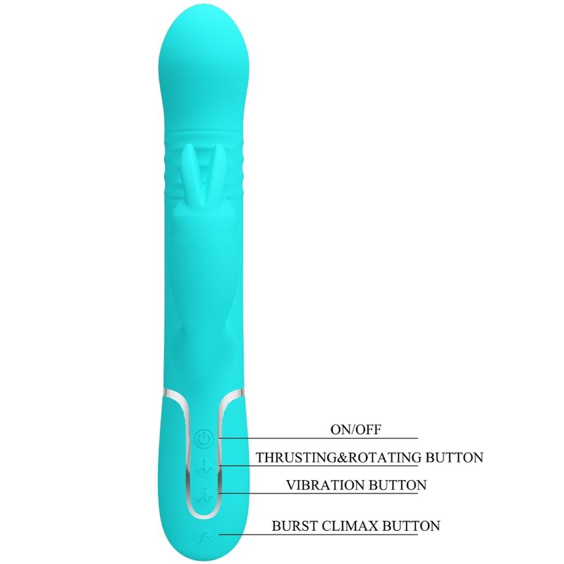 PRETTY LOVE - VIBRADOR COALE RABBIT PERLAS VERDE AGUA PRETTY LOVE FLIRTATION