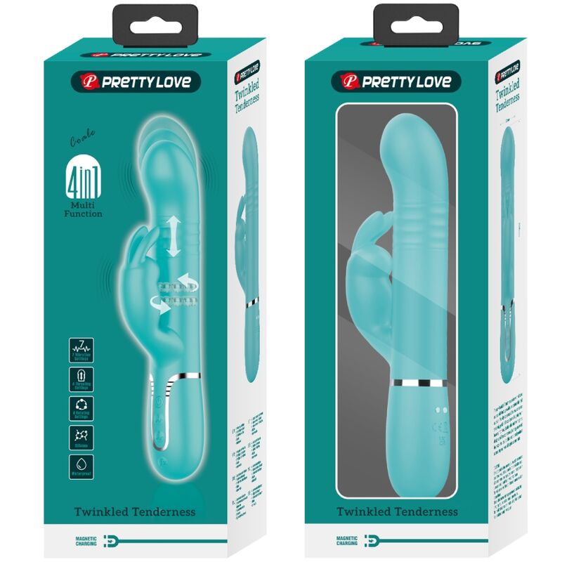 PRETTY LOVE - VIBRADOR COALE RABBIT PERLAS VERDE AGUA PRETTY LOVE FLIRTATION