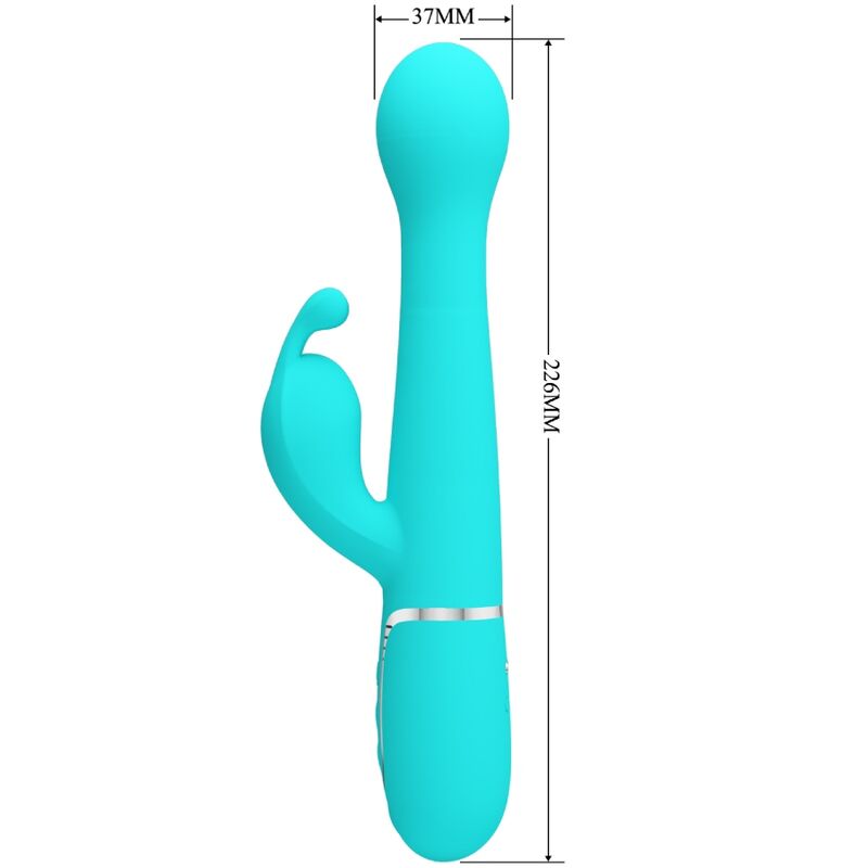 PRETTY LOVE - DEJON VIBRADOR RABBIT 3 EN 1 MULTIFUNCIÓN VERDE AGUA PRETTY LOVE FLIRTATION