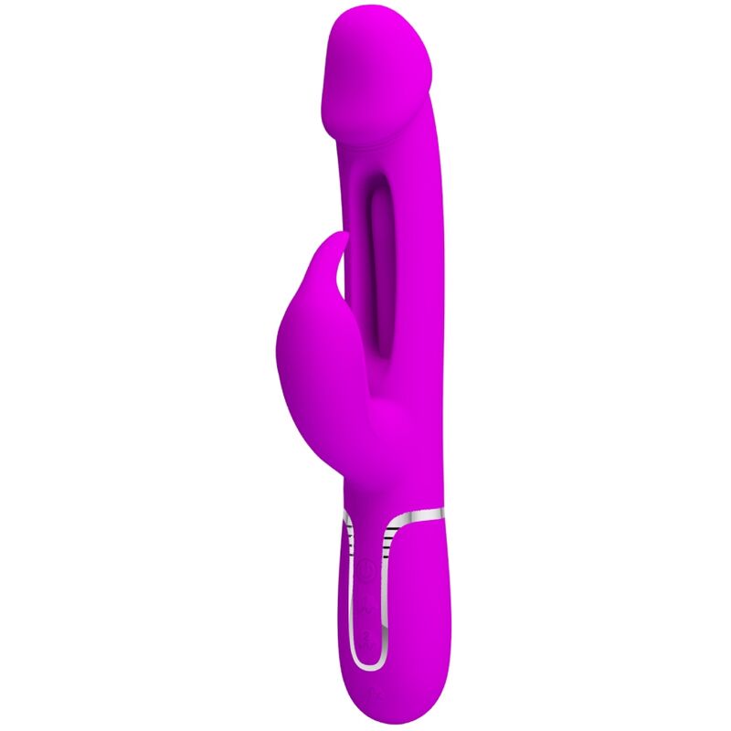 PRETTY LOVE - KAMPAS VIBRADOR RABBIT 3 EN 1 MULTIFUNCIÓN CON LENGUA FUCSIA PRETTY LOVE FLIRTATION