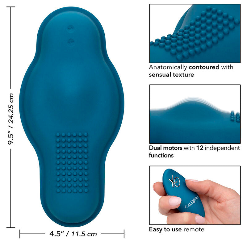 CALEXOTICS - RIDER MASAJEADOR DOBLE MOTOR CONTROL REMOTO AZUL CALEXOTICS
