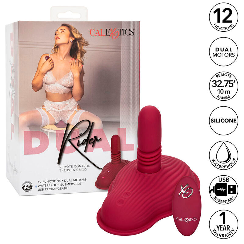 CALEXOTICS - RIDER MASAJEADOR DOBLE MOTOR CONTROL REMOTO ROJO CALEXOTICS