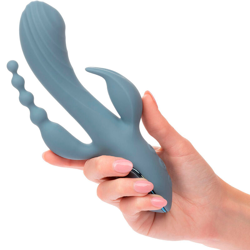 CALEXOTICS - VIBRADOR TRIPLE ÉXTASIS GRIS CALEXOTICS