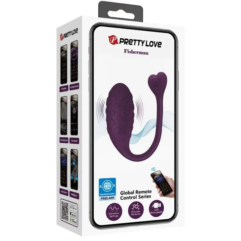 PRETTY LOVE - FISHERMAN HUEVO VIBRADOR LILA CONTROLADO POR APP PRETTY LOVE SMART