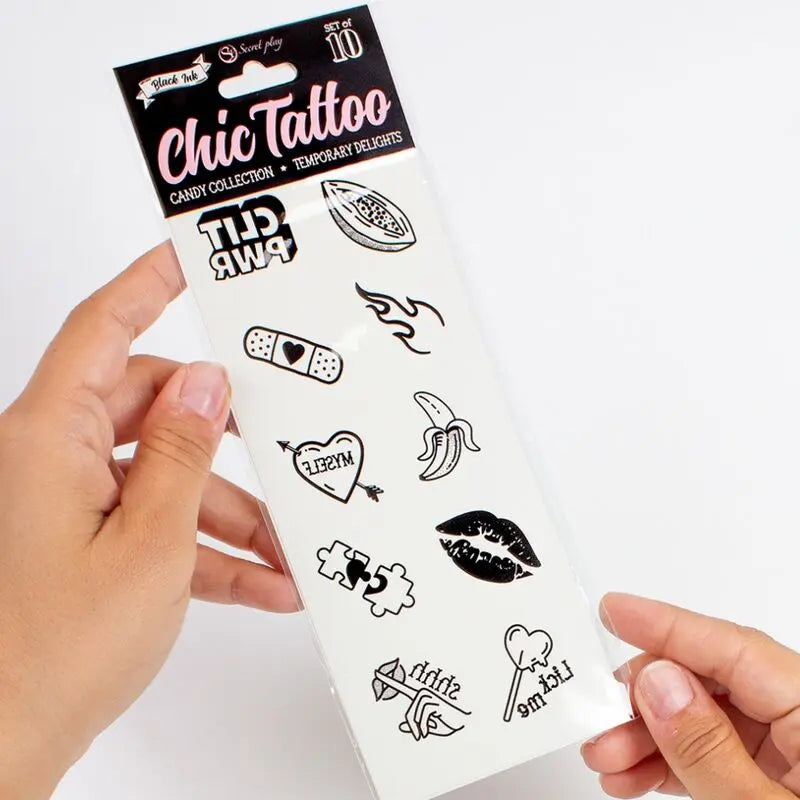 SECRET PLAY - SET DE 10 TATTOOS TEMPORALES CANDY COLLECTION SECRETPLAY