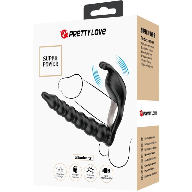 PRETTY LOVE - BLACKNEY ANILLO PENE CON PLUG VIBRADOR NEGRO PRETTY LOVE