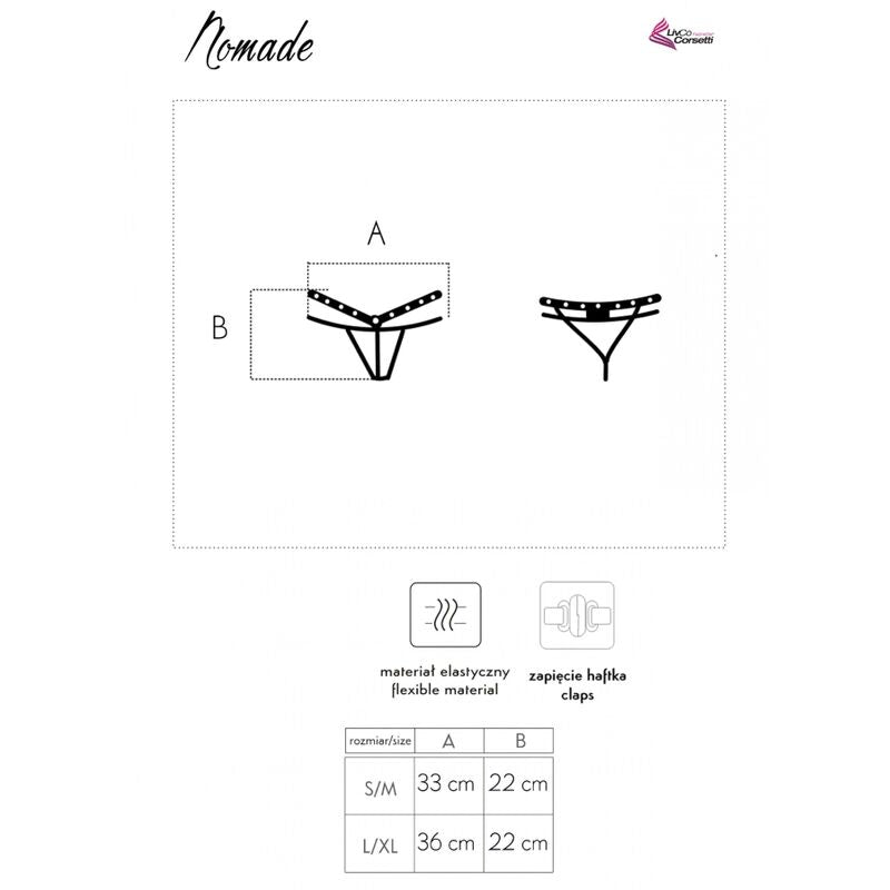 LIVCO CORSETTI FASHION - NOMADE TANGA CROTCHLESS NEGRO LIVCO CORSETTI PANTIES
