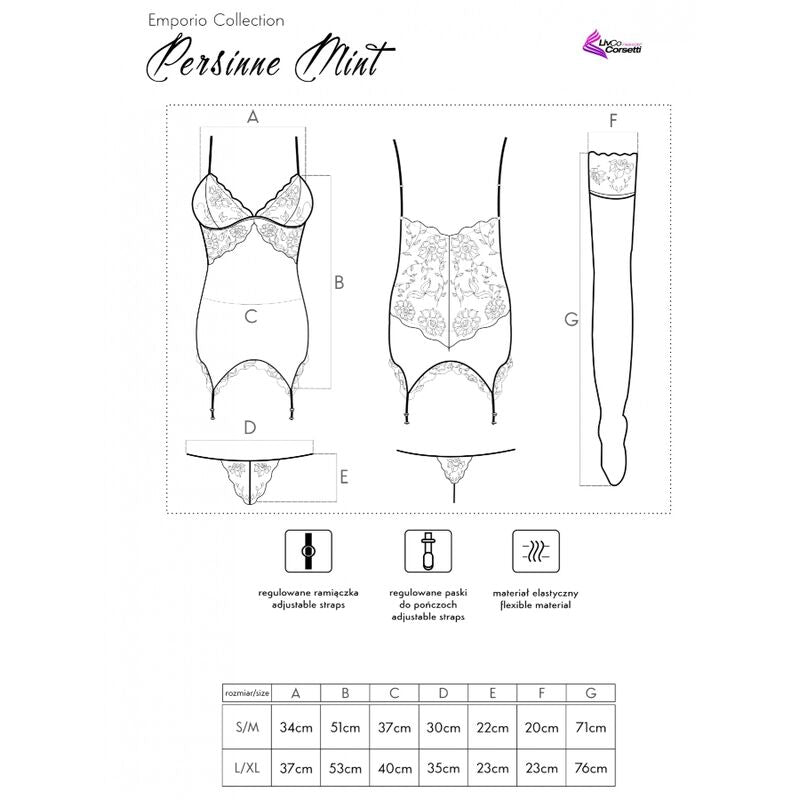 LIVCO CORSETTI FASHION - PERSINNE MIT EMPORIO SET CORSET + PANTY + MEDIAS LIVCO CORSETTI SETS