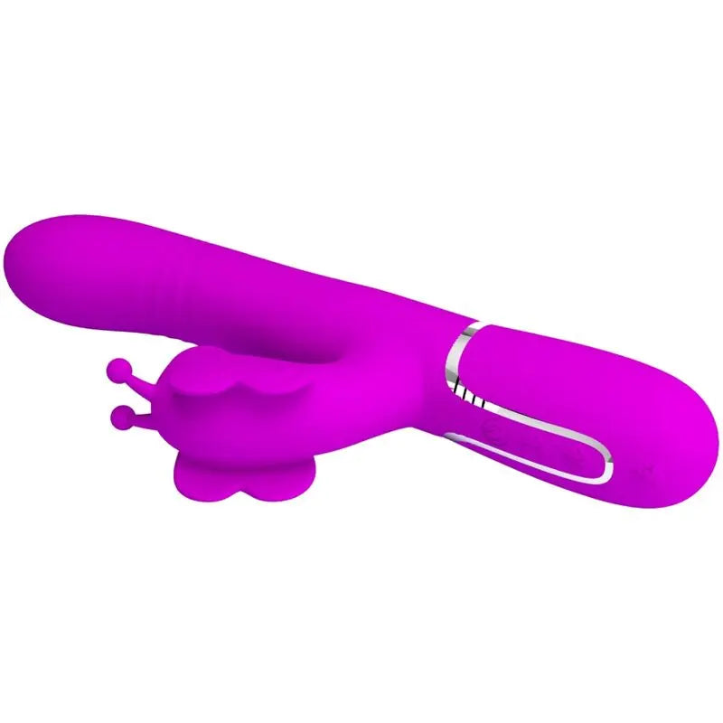 PRETTY LOVE - VIBRADOR RABBIT MULTIFUNCIÓN 4 EN 1 MARIPOSA FUCSIA PRETTY LOVE FLIRTATION