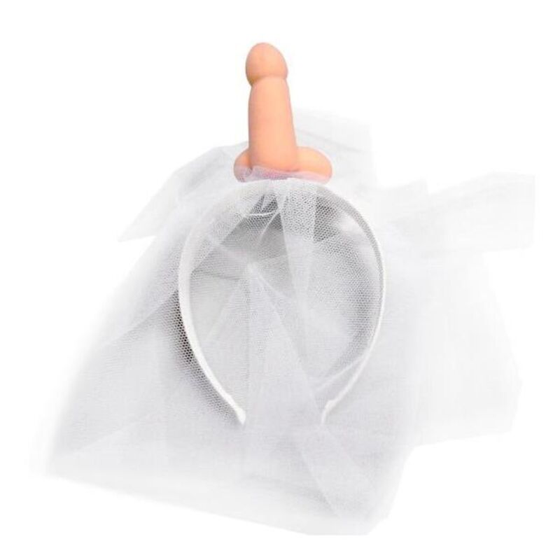 DIABLO PICANTE - VELO DE NOVIA BLANCO CON PENE DIABLO PICANTE
