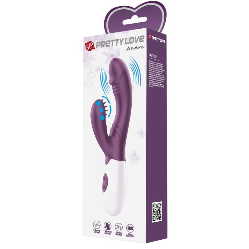 PRETTY LOVE - ANDRE VIBRADOR RABBIT & ESTIMULADOR PUNTO G MORADO PRETTY LOVE FLIRTATION