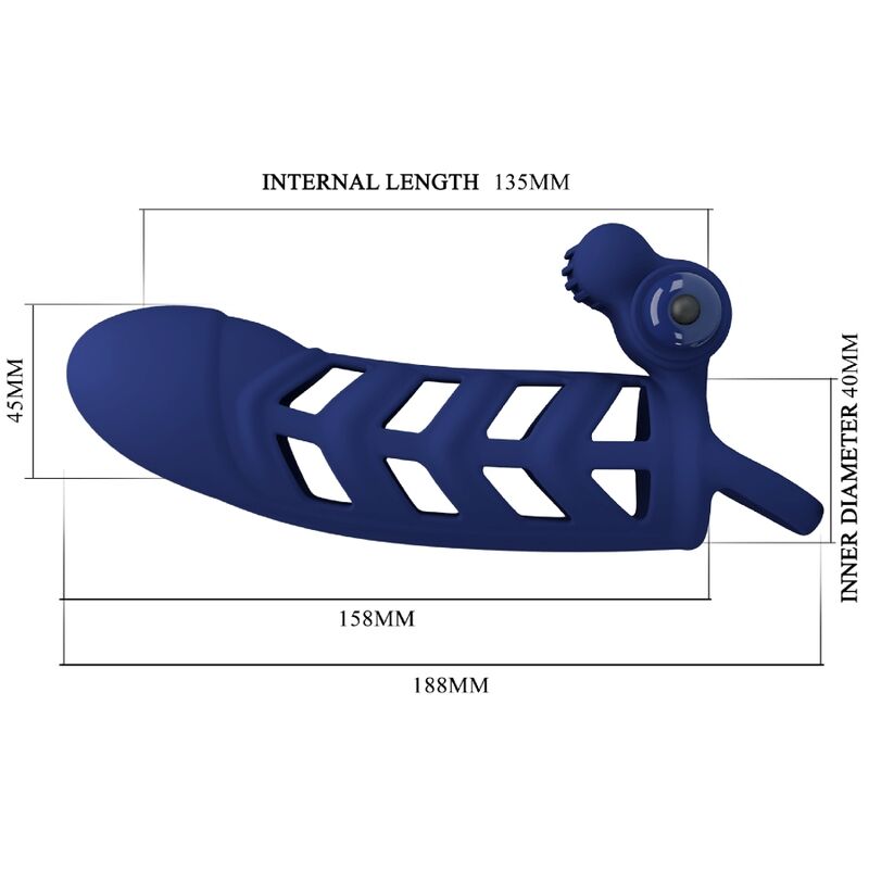 PRETTY LOVE - ALTAF ANILLO VIBRADOR CON FUNDA DE SILICONA AZUL PRETTY LOVE MALE