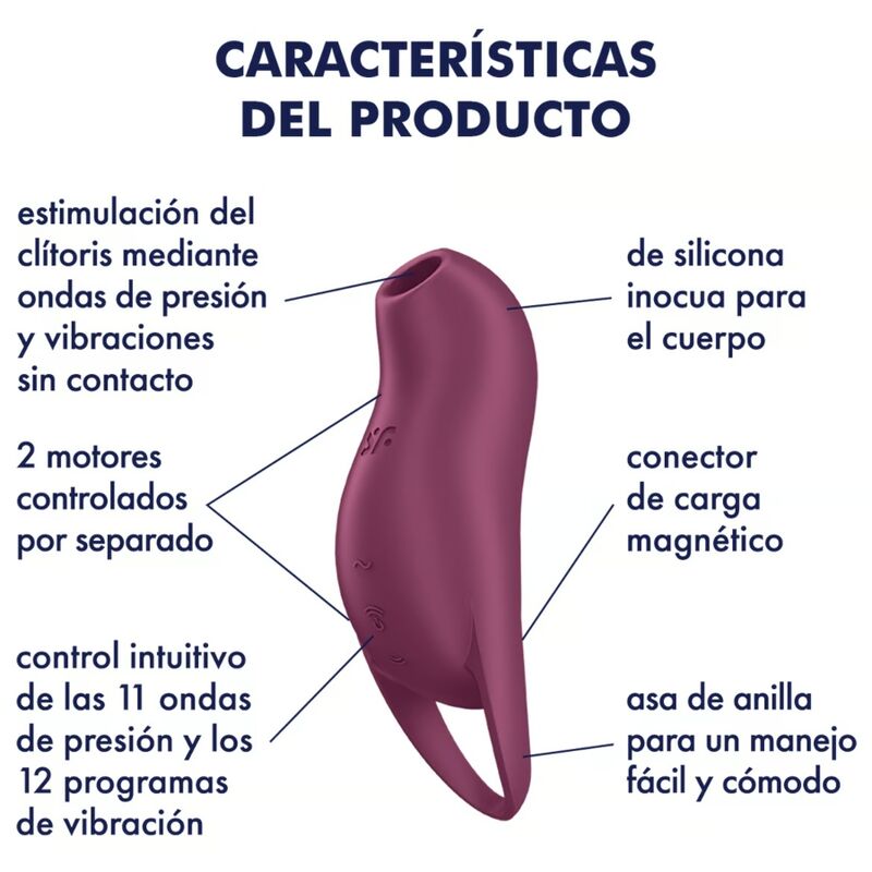 SATISFYER - POCKET PRO 1 ESTIMULADOR CLÍTORIS GRANATE SATISFYER AIR PULSE