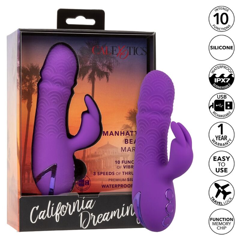 CALEXOTICS - MANHATTAN BEACH MARVEL VIBRADOR RABBIT MORADO BY CALIFORNIA DREAMING CALEXOTICS