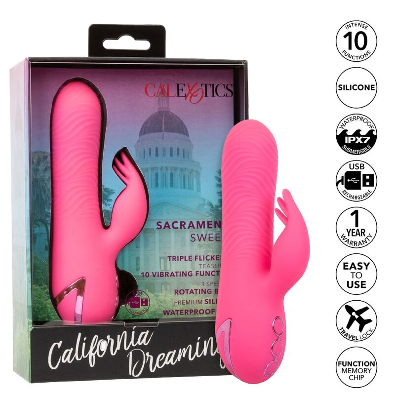 CALEXOTICS - SACRAMENTO SWEETIE VIBRADOR RABBIT ROSA BY CALIFORNIA DREAMING CALEXOTICS
