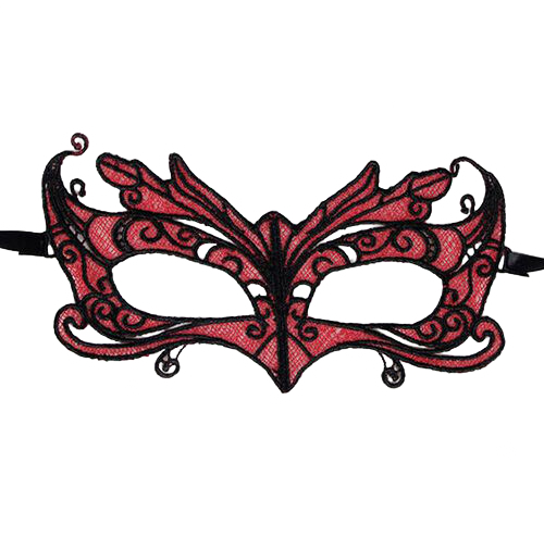 QUEEN LINGERIE - ANTIFAZ DE ENCAJE DETALLES ROJO QUEEN LINGERIE